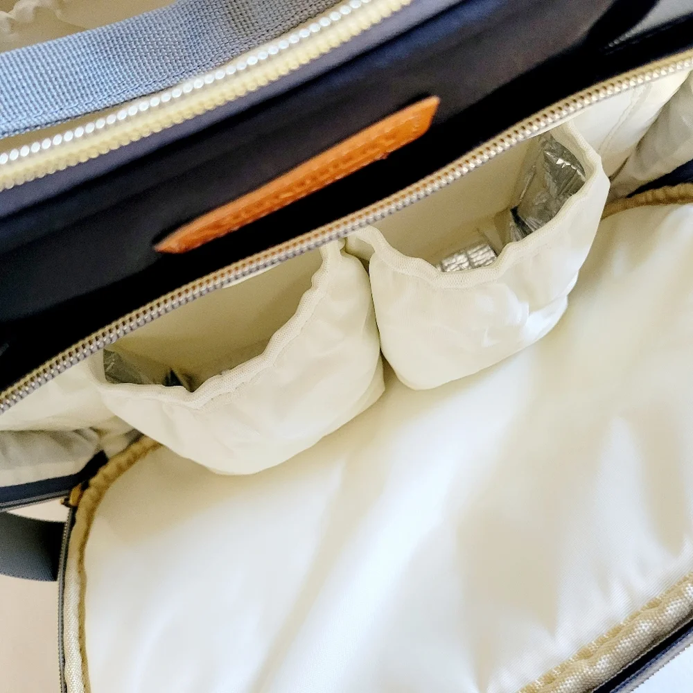 TRENDPLAY Black Small Diaper Tote Baby Maternity Bag, Neutral Quilt Canv…